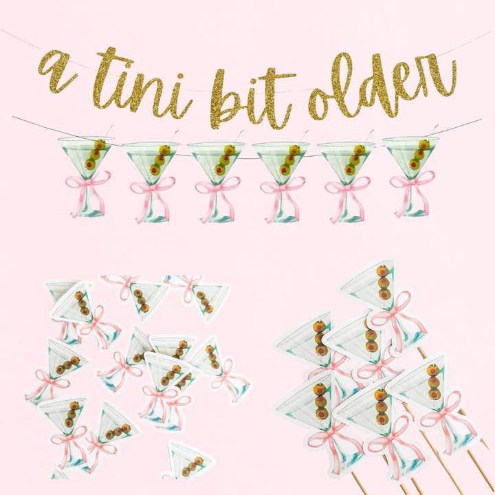 Tini Bit Older Martini Birthday Party Kit for wholesale by Pretty Party Company