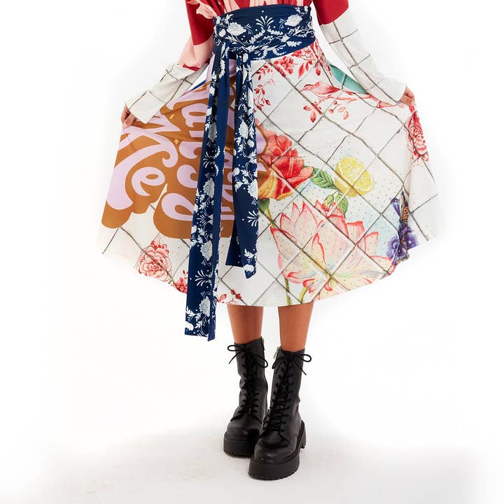 Rok met hoge taille - Ocean Washed Tiles voor wholesale door IPNG Design