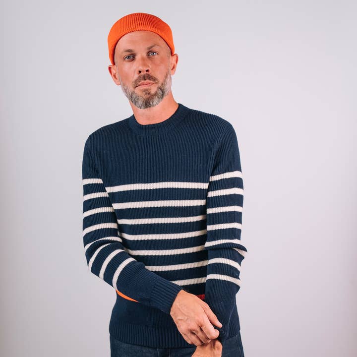 Striped SHRIMP Pullover for wholesale by CÉZEMBRE