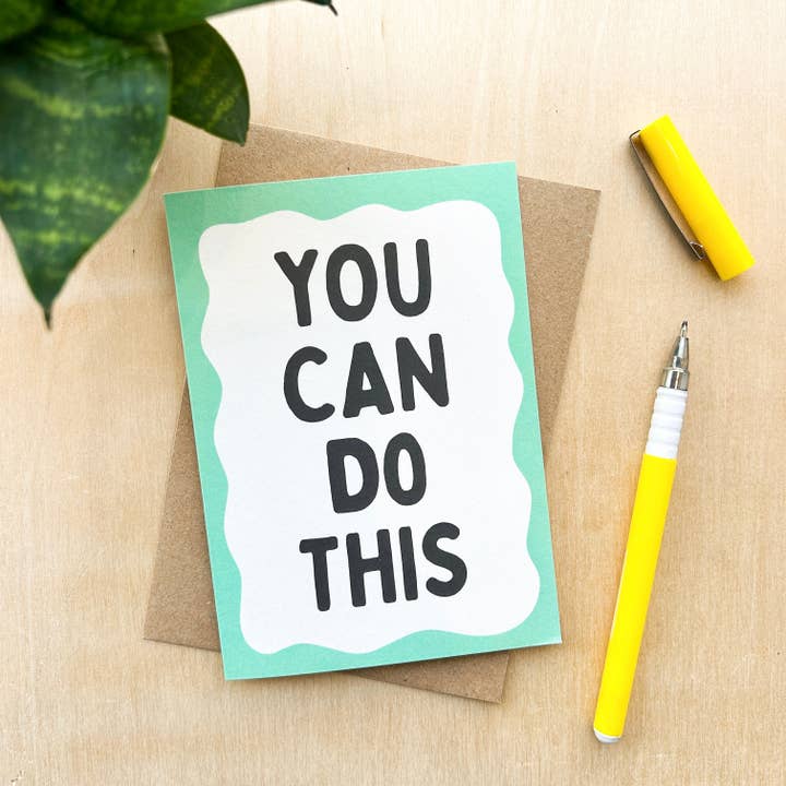 'You Can Do This' Recycled Coffee Cup Card for wholesale by Coffee Cup Cards
