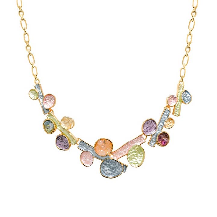 Colar esmaltado com pedras - SW24100A142 por atacado de AMORINO SRL