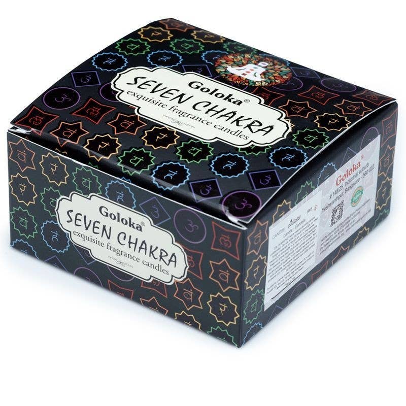 Ethike.eu - Wholesale Travel Candles - 3 Goloka candles with 7 chakras3