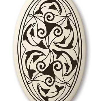 Nehalennia - Pendente ovale in porcellana per la vendita all'ingrosso da parte di Touchstone Pottery