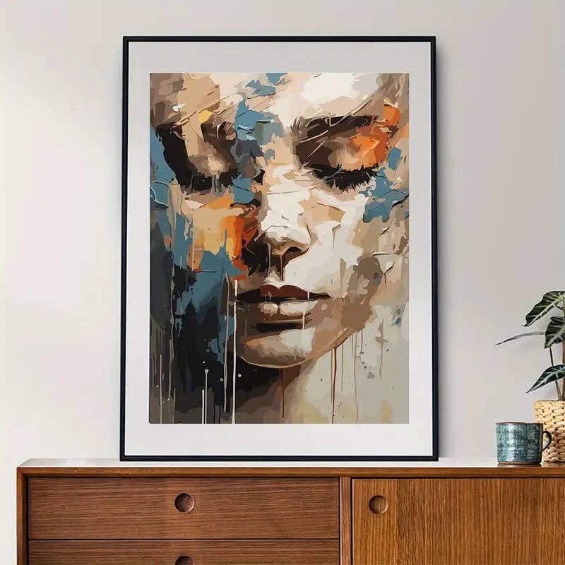Huis Van Merken - Wholesale Art Print - Unframed Canvas Modern Art – Women Face Portrait Print for Bedroom & Living Room1