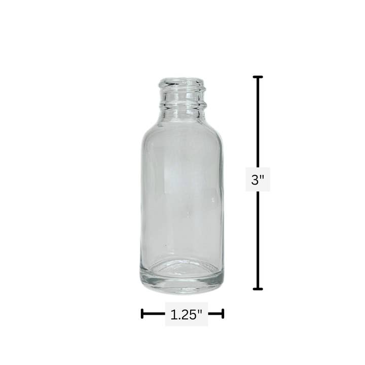 The Bottle Shoppe - Venta al por mayor Soportes para aceites esenciales - Botella de vidrio transparente de 1 oz con rociador de niebla fina negra6