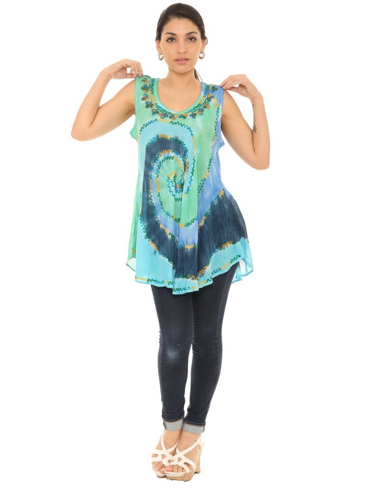 Shoreline Wear. INC – Großhandel Tunika – Damen – Ärmelloses Batik-Top mit Rundhalsausschnitt3