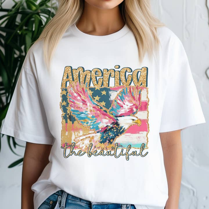 America the Beautiful Graphic Tee #4311 for wholesale by Urban Edge Co.