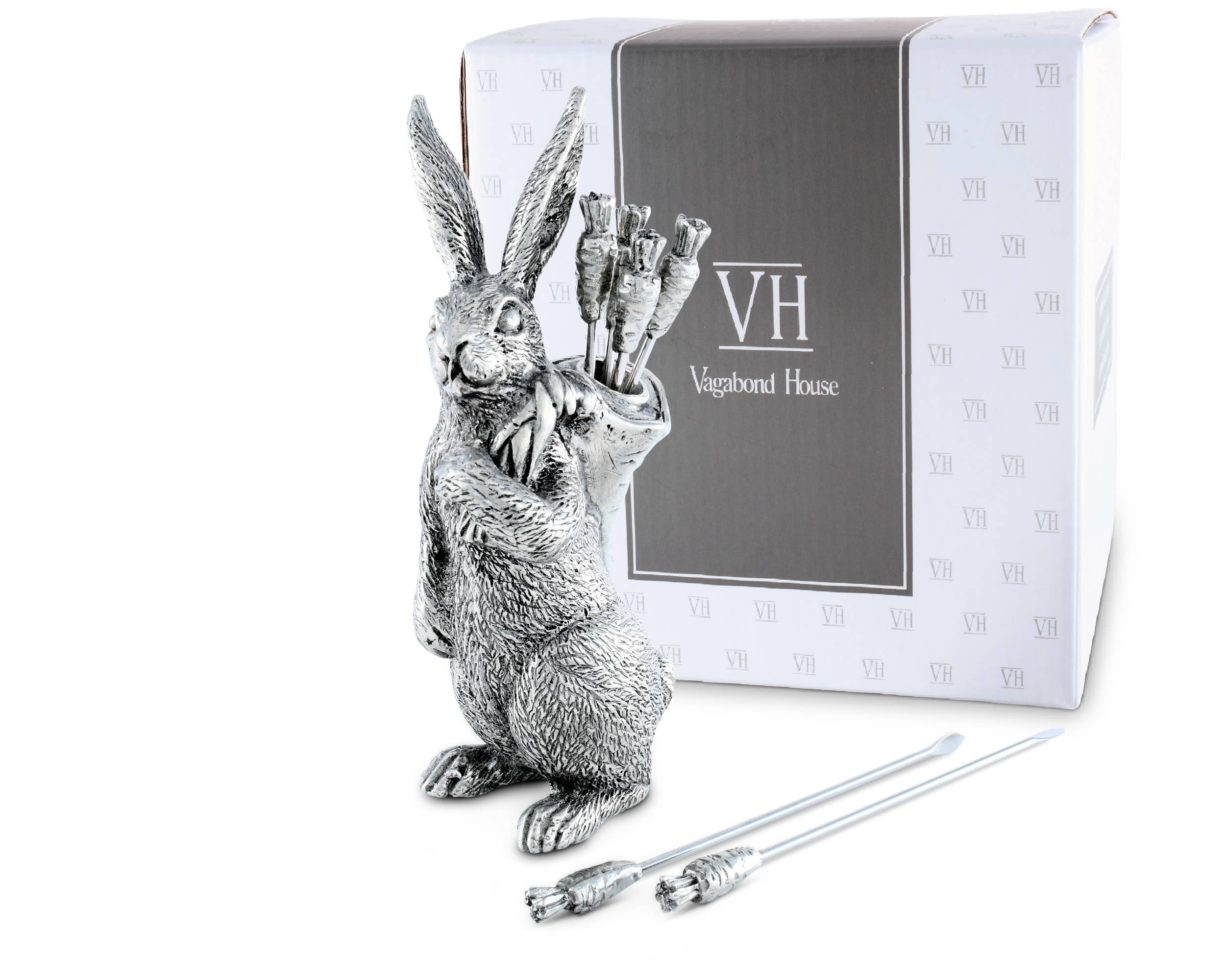 Vagabond House - Wholesale Decorative Tabletop Object - Rabbit with Carrot Picks5
