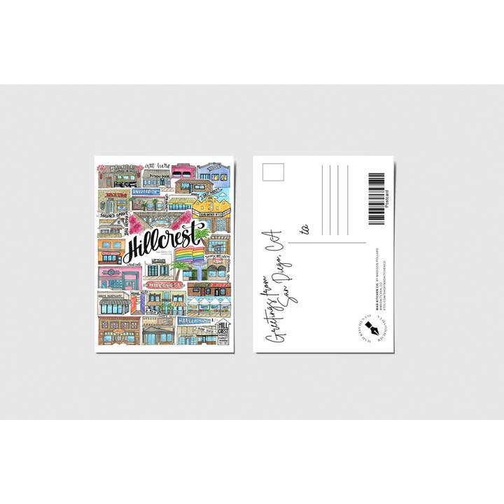 Hillcrest San Diego Postcard for wholesale by Mad Kitchen Co.