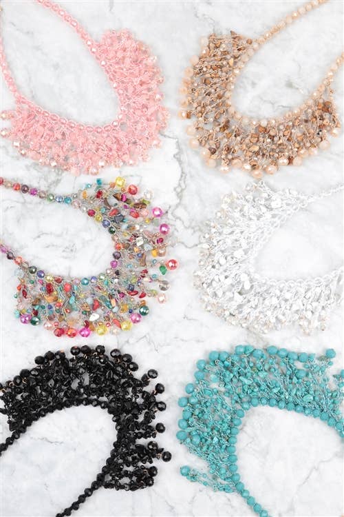 MYS Wholesale Inc - Wholesale Bib Necklace - Glass Beads Statement Bib Necklace6