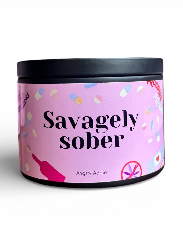 Sober Glow Candle | Sobriety Gift | Sober curious gift for wholesale by Angsty Addie
