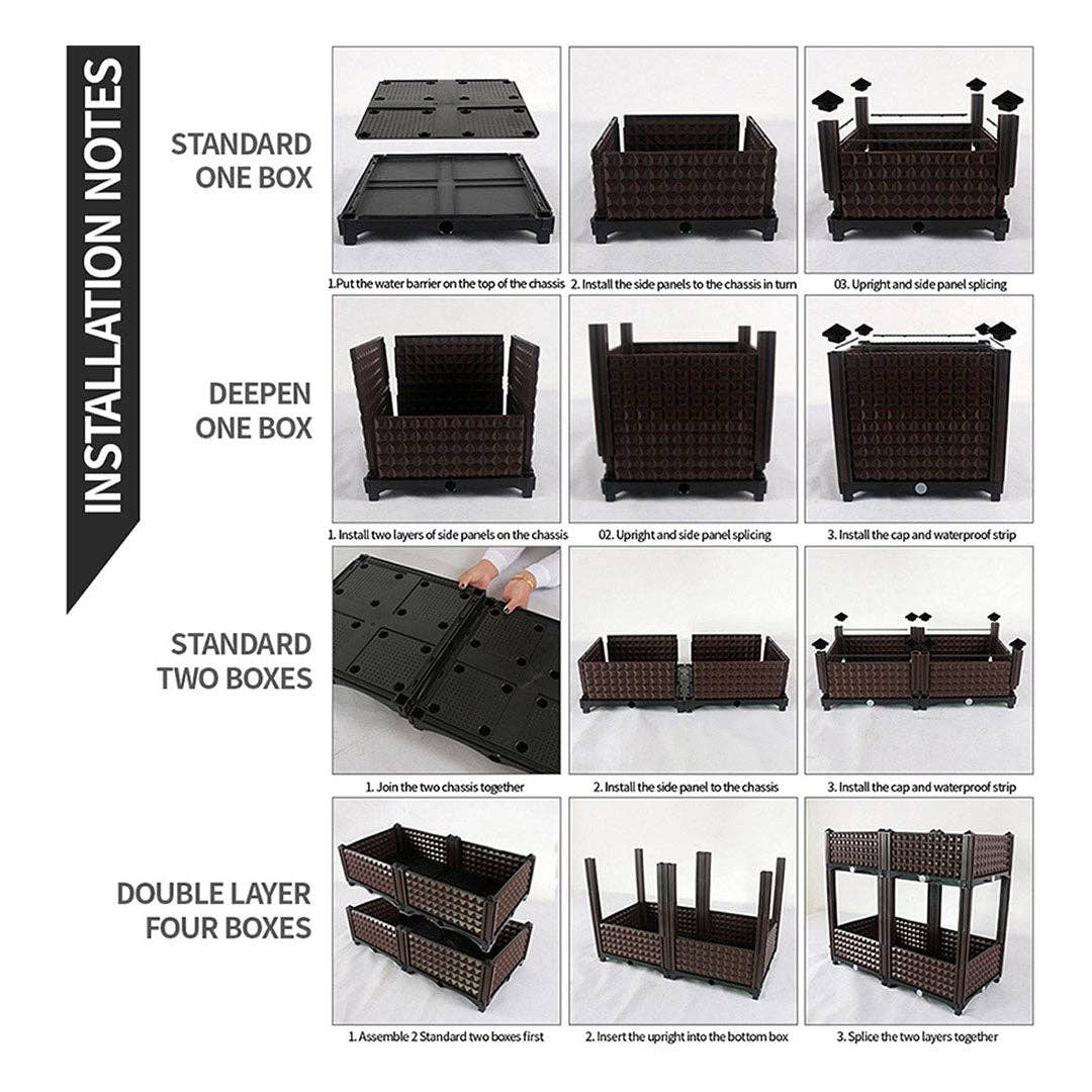 SOGA International Pty Ltd - Wholesale Planter Box - SOGA 2X 120cm Raised Planter Box Vegetable Herb Flower Outdoor Plastic Plants Garden Bed Deepen10