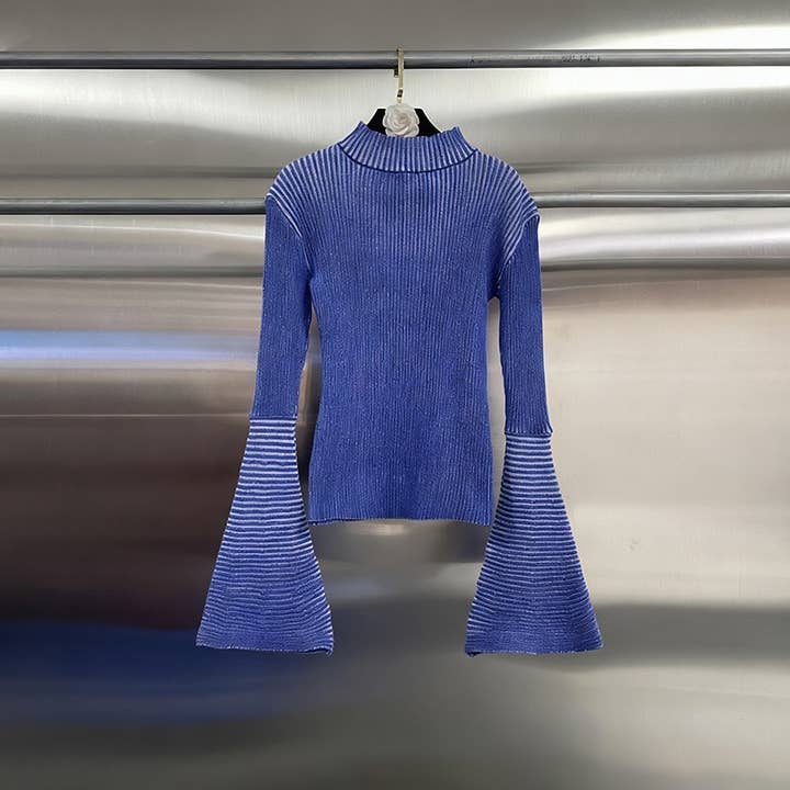 Productseeker - Wholesale Knit Top - Women's - TP54 Women's Vintage Washed Flared Sleeve Knit Top1