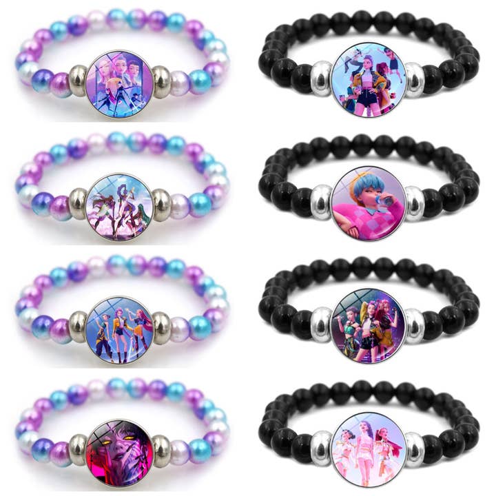 K-POP Demon Hunters Beaded Bracelet Colorful Friendship Jewelry Gift for Boys & Girls Trendy Fan Accessory for wholesale by Auraquise