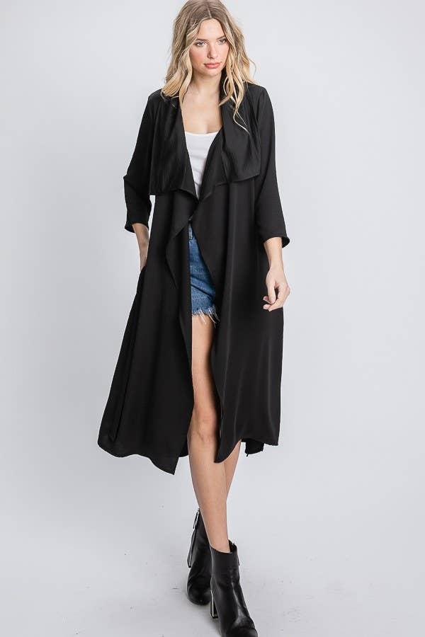 JADE BY JANE - Wholesale Jacket - Women's - DRAPED FRONT LONG BODY  JACKET13