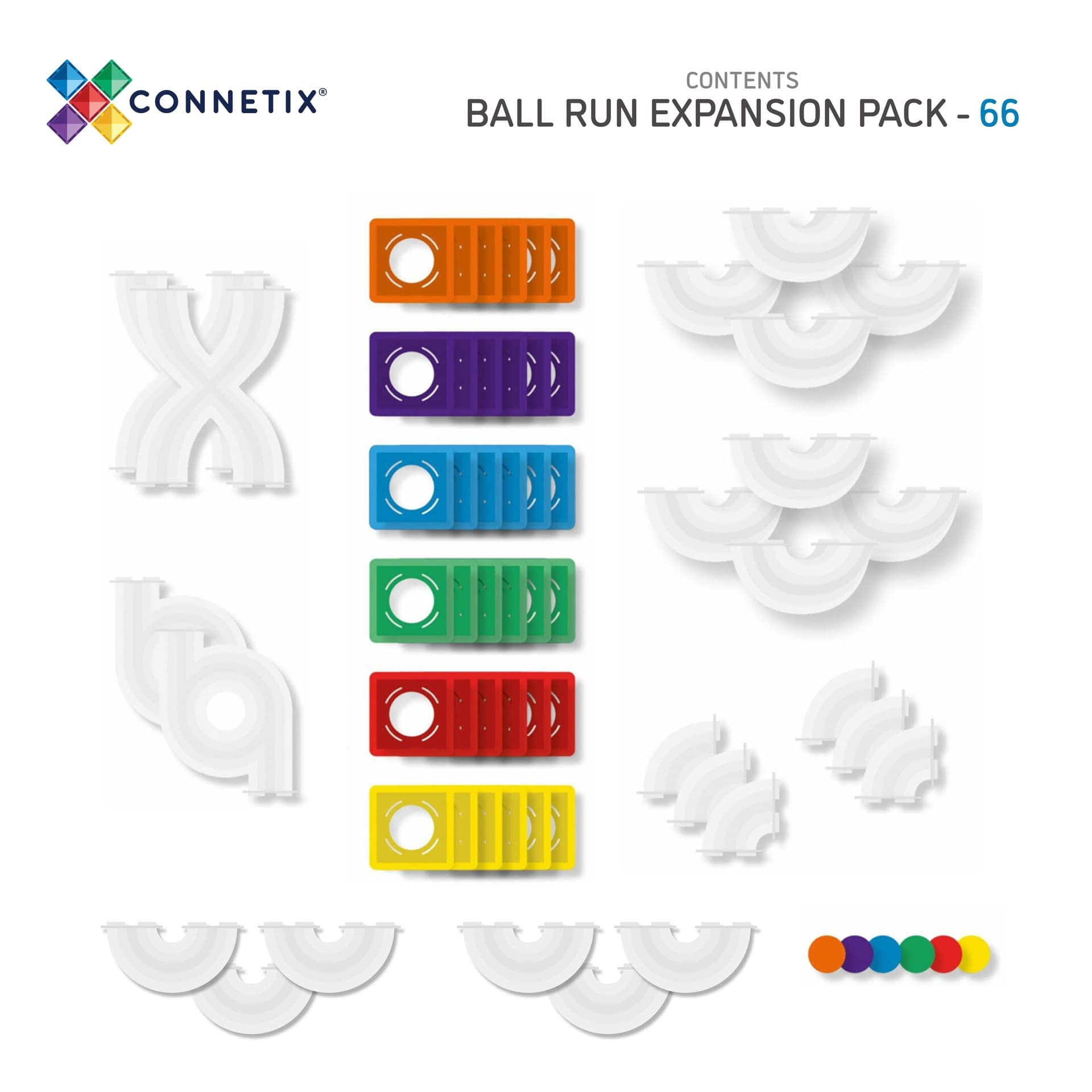 CONNETIX - Wholesale Building Set - Kids - CONNETIX Rainbow Ball Run Expansion Pack, 66 Pieces7