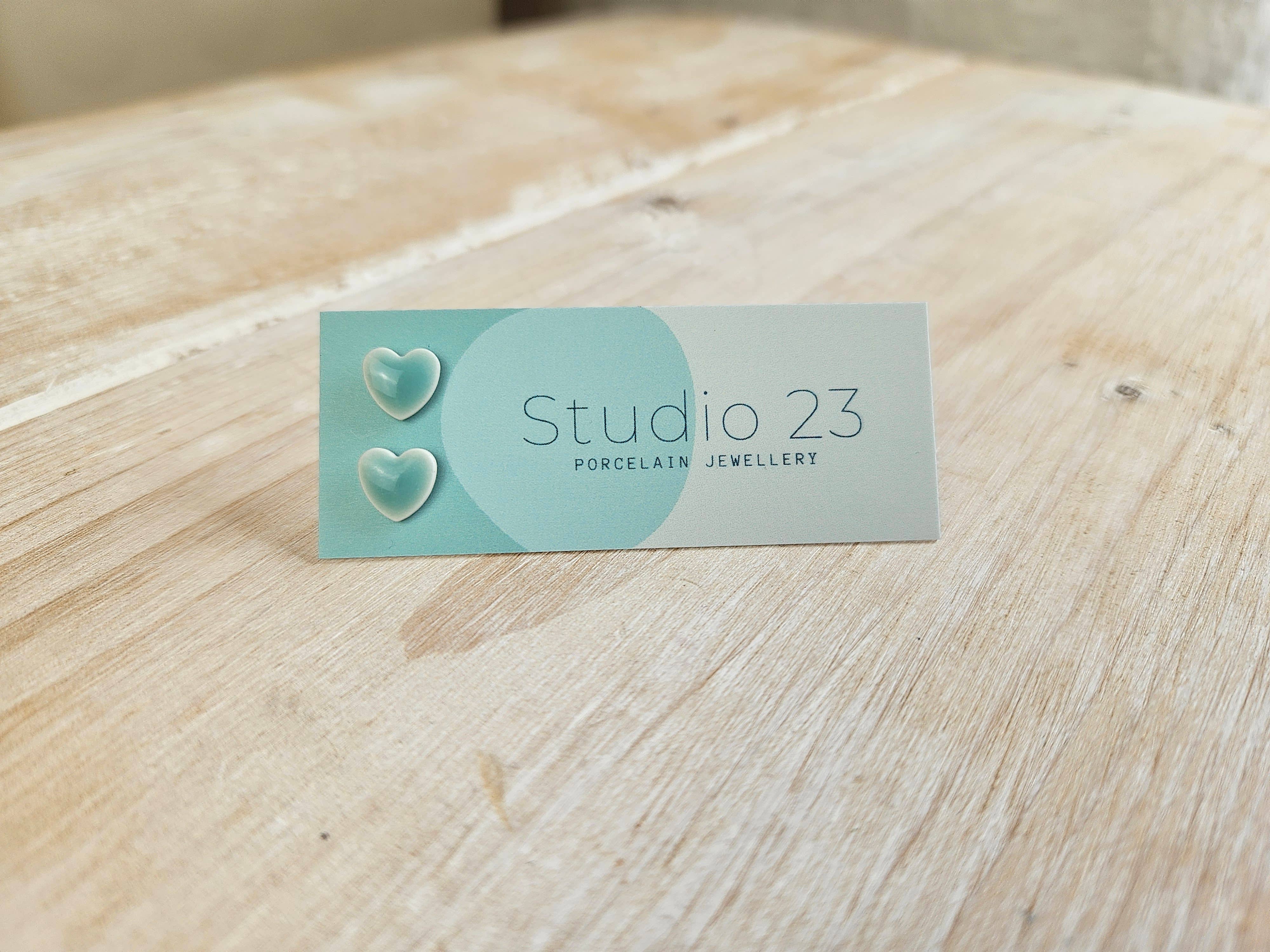 Studio 23 Ceramics – wholesale Stud/post earrings – Stud Heart Earring Pair8