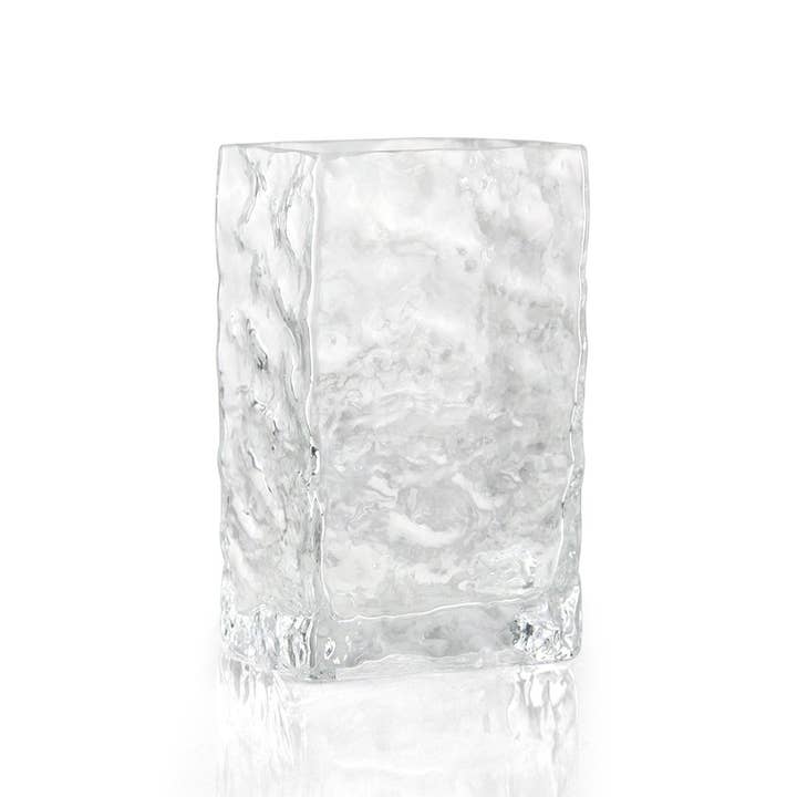 Galore Home - Wholesale Vaas - 8" Tall - rechthoekige iriserende glazen vaas