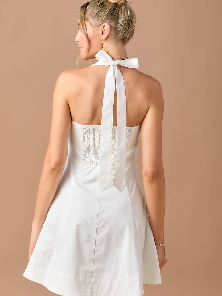 BABY PINK - Wholesale Dress - Women's - Big ribbon chest sleeveless mini dress20