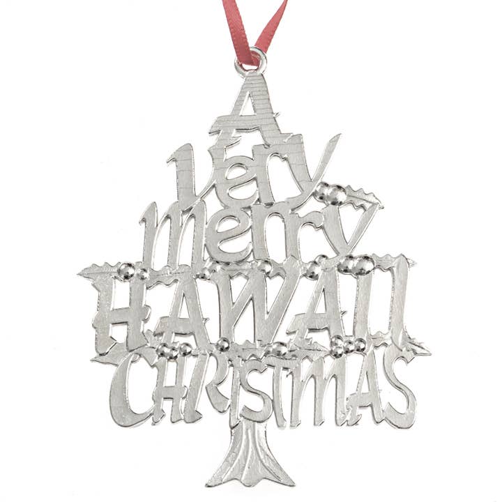 House of Morgan Pewter - Wholesale Ornament - Merry Hawaii Christmas Ornament - Hawaii Gifts2