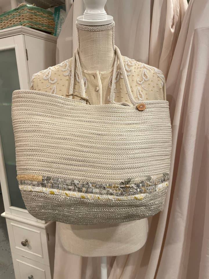 Stor naturlig reb tote/knap knap for engroshandel hos Sow's Ear