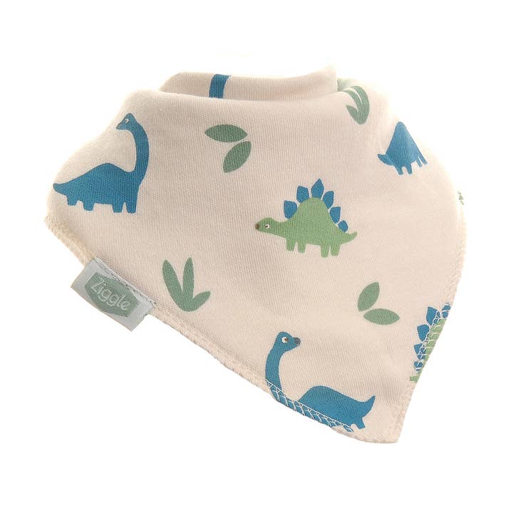 Dino print bib for wholesale by Ziggle Baby