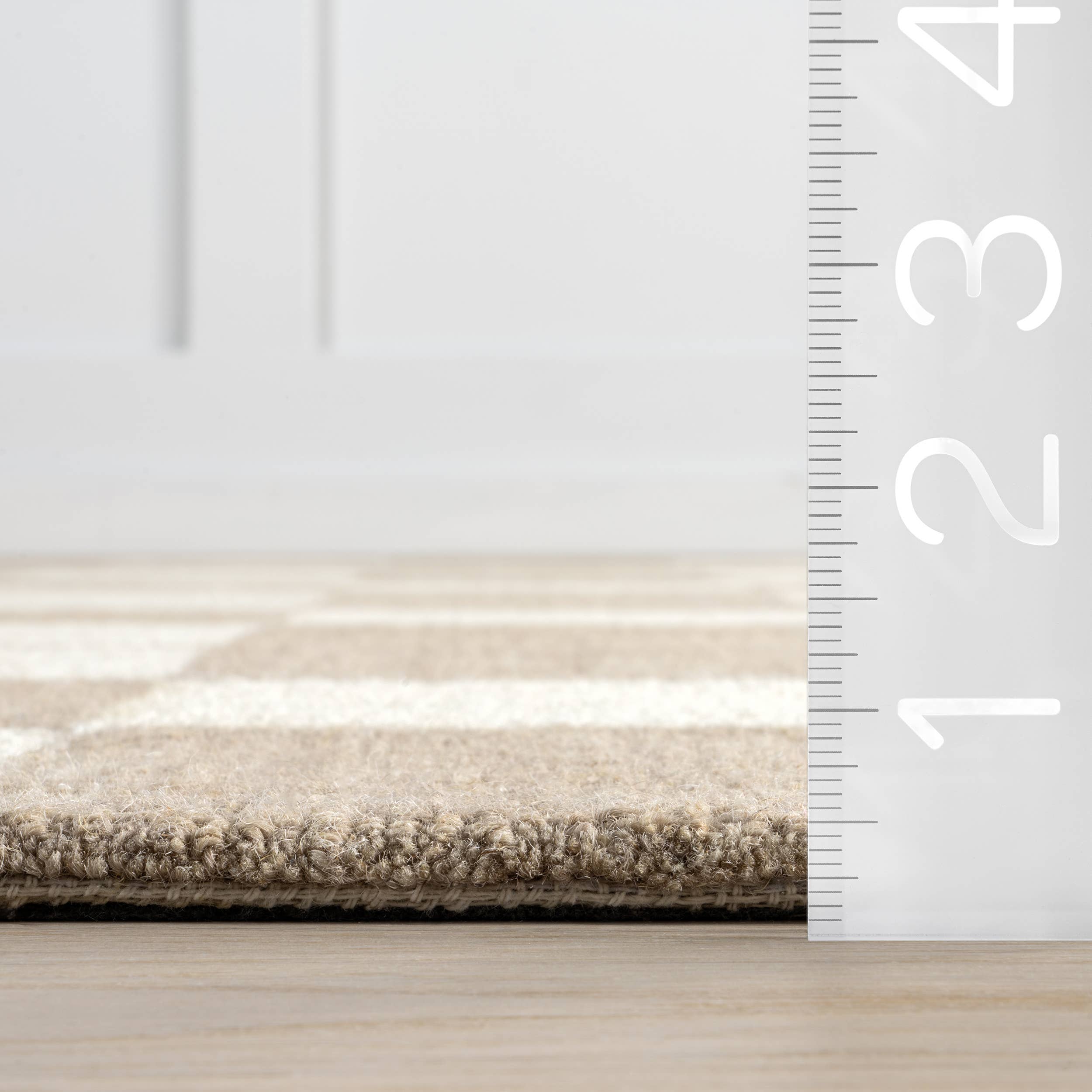 Beige Caitlin Geometric Wool Area Rug for wholesale on Faire3