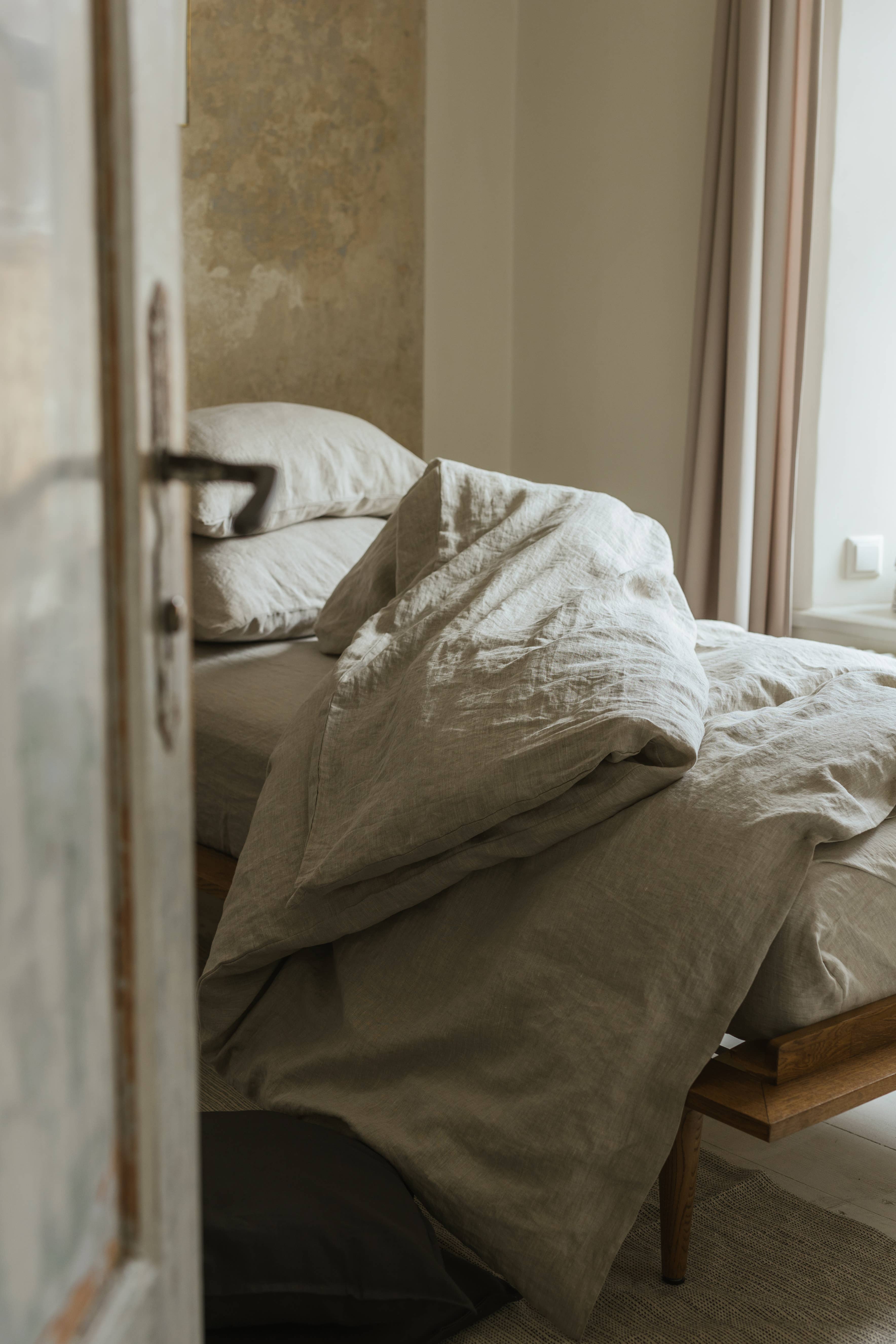 Linen Spells - Wholesale Fitted sheets - Natural Melange Linen Fitted Sheet2