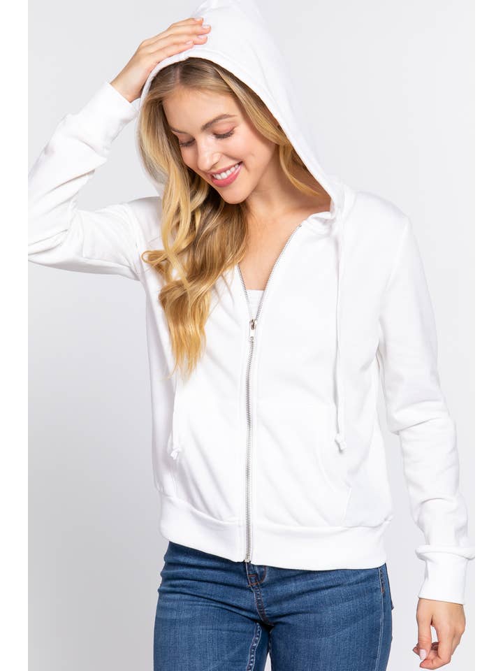 Active Basic | Active USA - Vendita all'ingrosso Felpa con cappuccio - Donna - Felpa con cappuccio e zip in French Terry con interno in pile spazzolato6