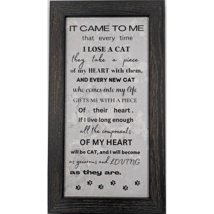 Cat Heart - Bereavement Wall Art for wholesale by Roslyn Décor