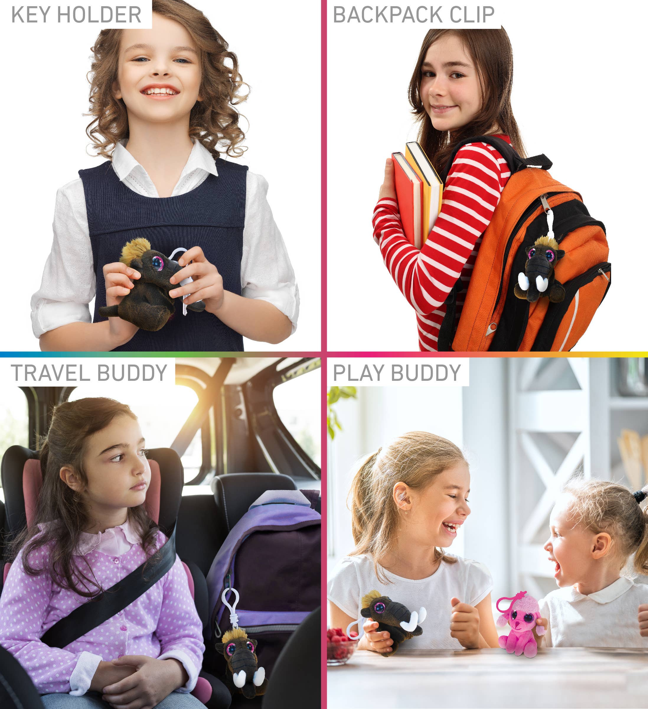 Cota Global – Engroshandel Plyslegetøj - Børn og baby – Stor Øje Nøglering - Mammut2