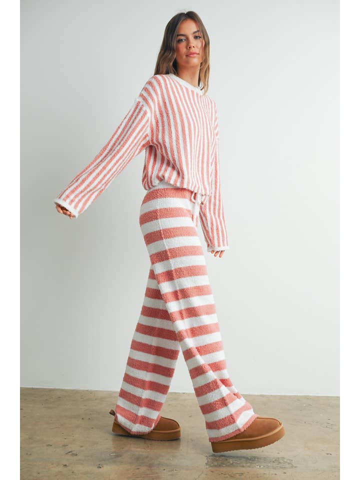 BUTTERMELON - Wholesale Pants - Women's - Striped Drawstring Pants - BMP7487