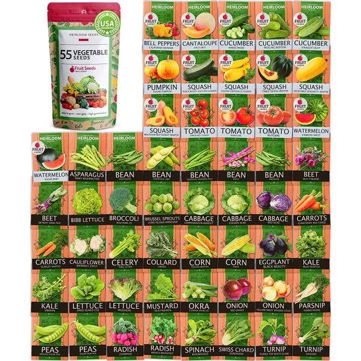 55 Heirloom Vegetable Seeds - 27,500+ Non GMO Seeds and other Purchase Wholesale lawn grass seed. Free Returns & Net 60 Terms on Faire trending on Faire.