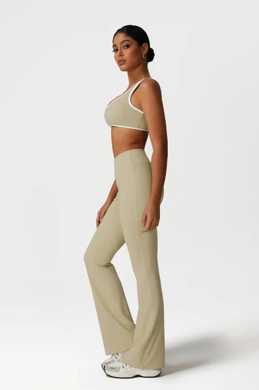 Sodalemon - Wholesale Activewear Set - Women's - Women High-Waisted Yoga Set: Sports Bra + Flared Pants7