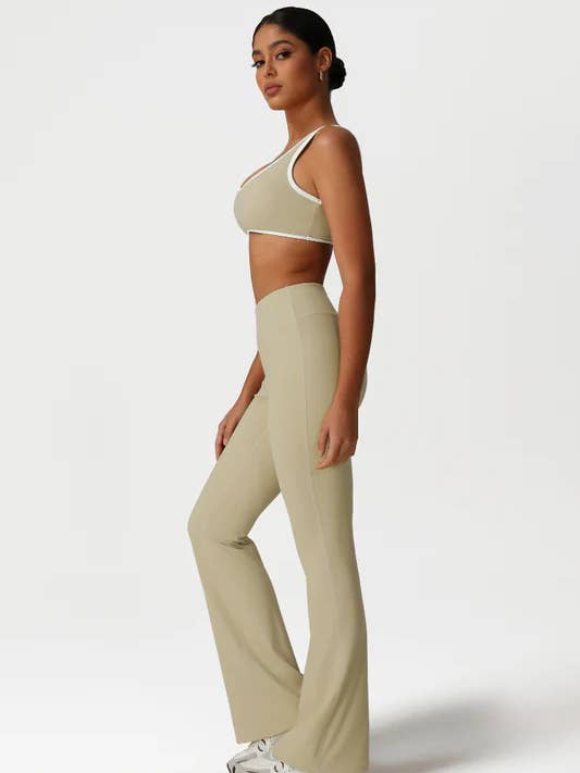 Sodalemon - Wholesale Activewear Set - Women's - Women High-Waisted Yoga Set: Sports Bra + Flared Pants7