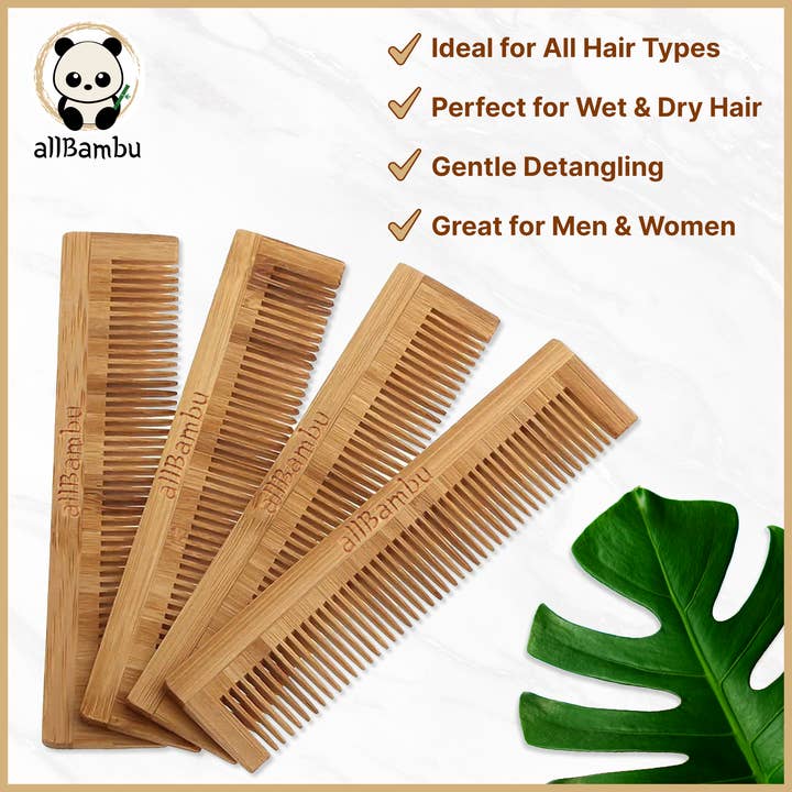 allBambu Inc - Wholesale Hair Brush/Comb - Bamboo Hair Care Products - Hairbrush, Comb, Wide Tooth Comb7
