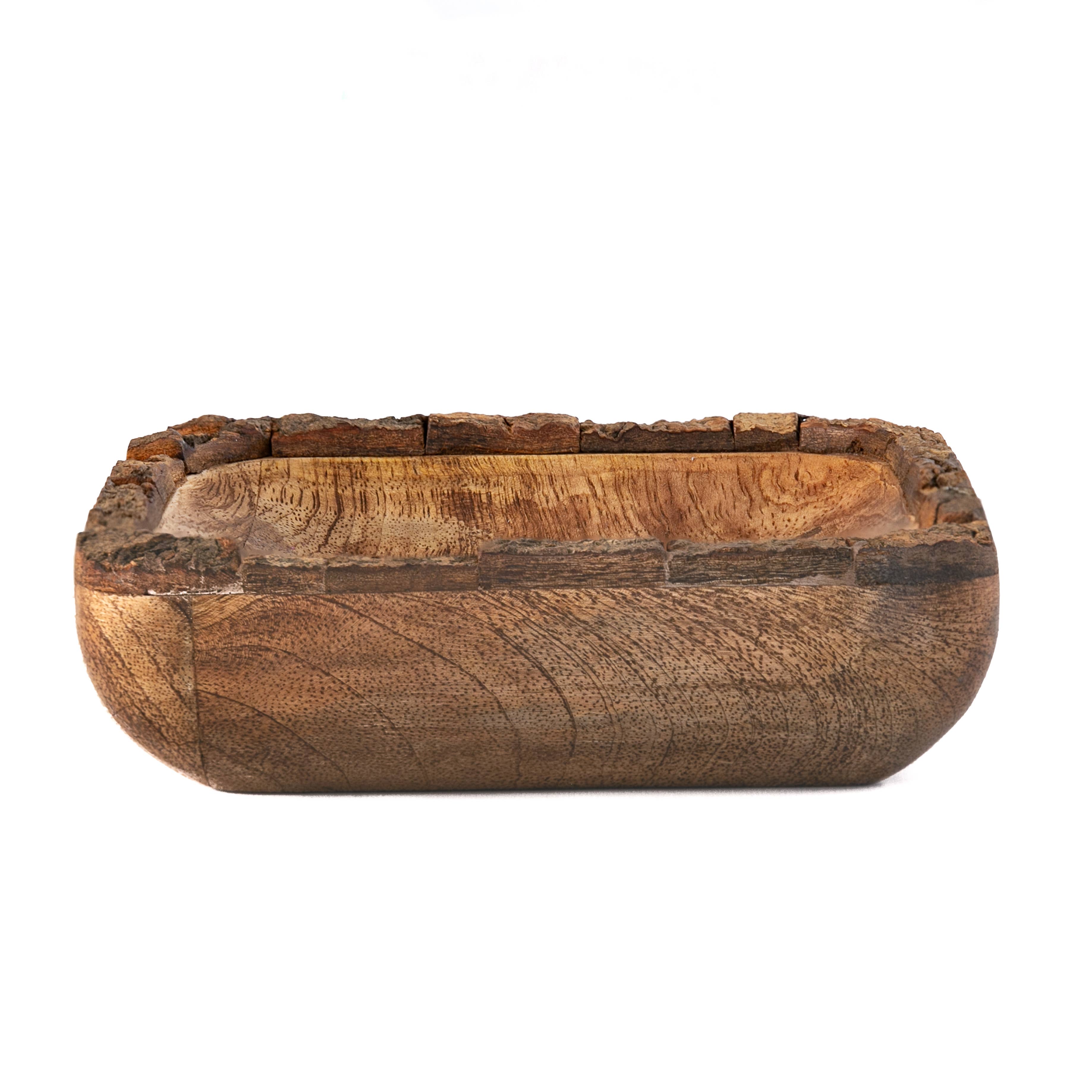 Heritage Lace - Wholesale Cheese Board - Artisan Wood 6x6x1.5 Mango Bark Bowl3