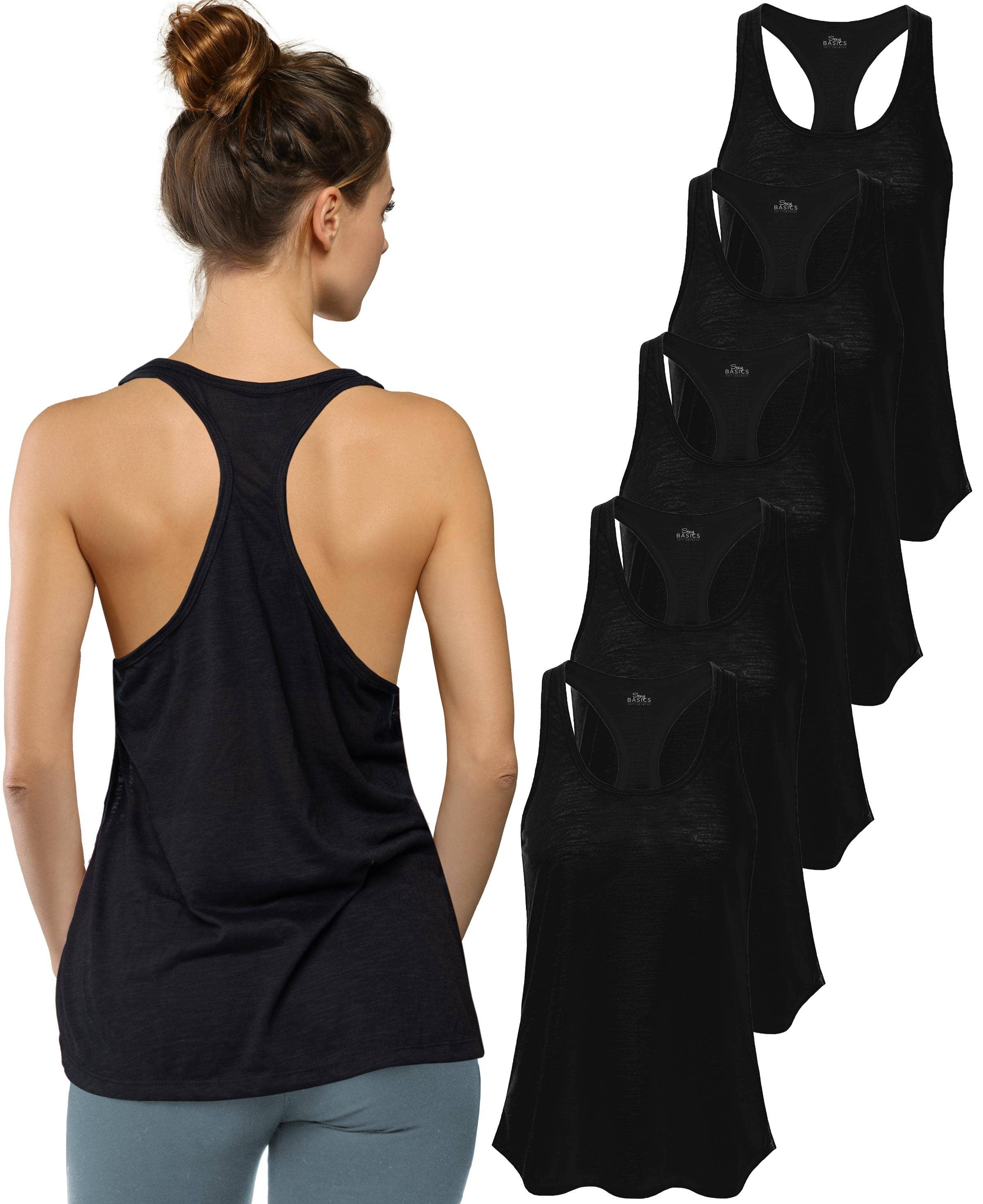 I-Wear Brands – Engroshandel Tanktop – Kvinder – 5 Pack Kvinder Svømmetøj Poly-Slub Udbrændthed Tank Top2