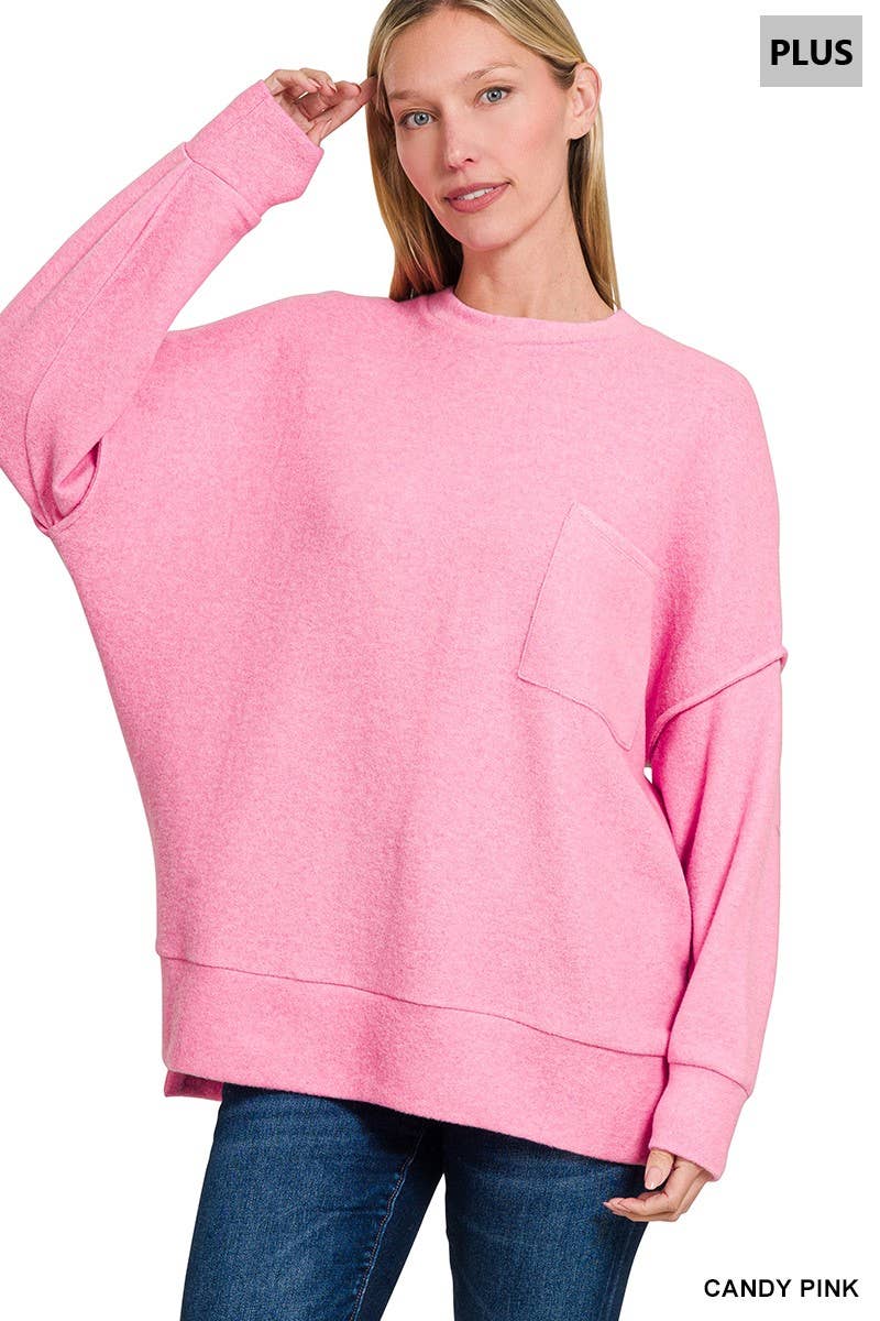 42POPS - Vente Pull en maille – femme - ..Plus Pull Oversize Mélangé Brossé25