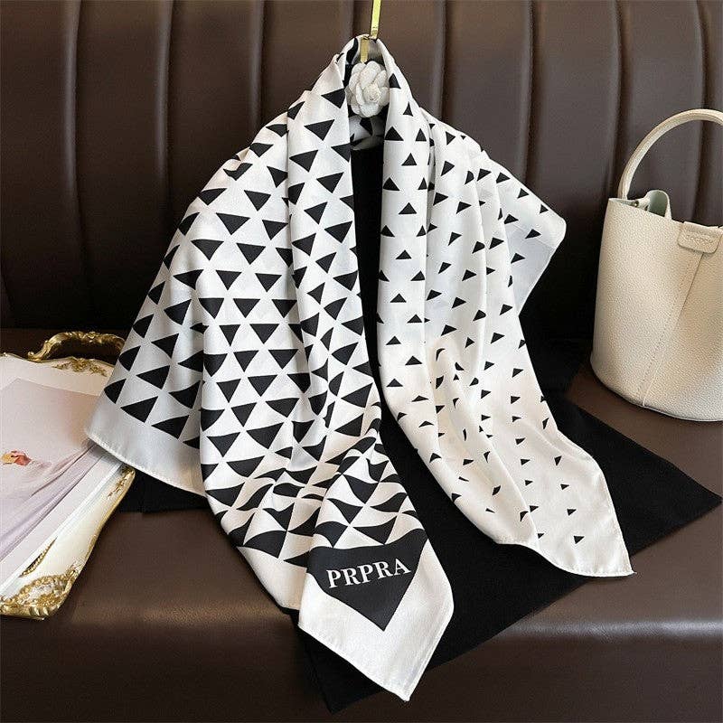 Mirazshoes WholeSale - Wholesale Scarf - Women's - Thin Print Square Silk Scarf0