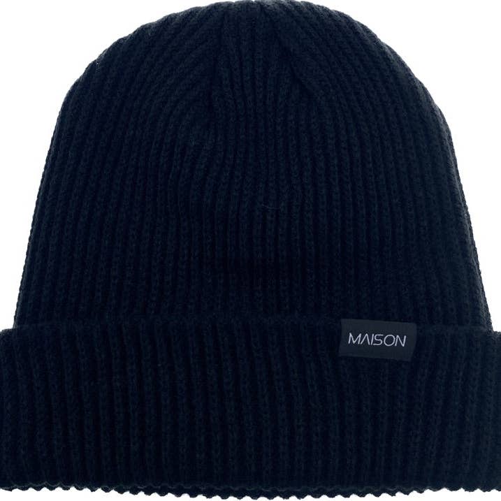 Bonnet unisexe toutes saisons classique en tricot court et épais pour la vente par Maison Apparel