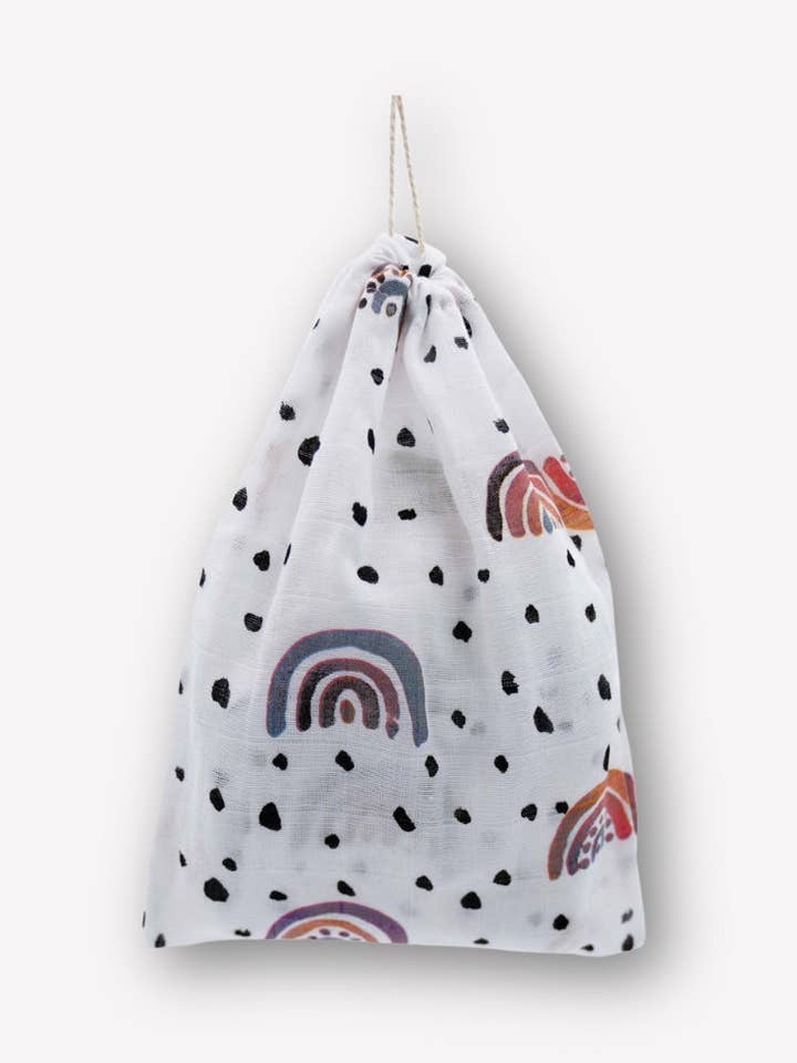 Coton mousseline bio 60 x 60 cm • arc-en-ciel • lot de 2 pour la vente par hutch&putch