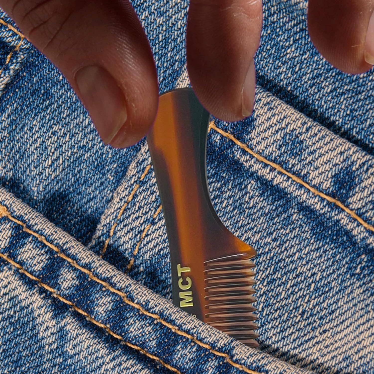 GENTS FINE GROOMING PRODUCTS – Großhandel Bartkamm/-bürste – G.B.S MCT Schnurrbartkamm, fein verzahnt, 7,6 cm7