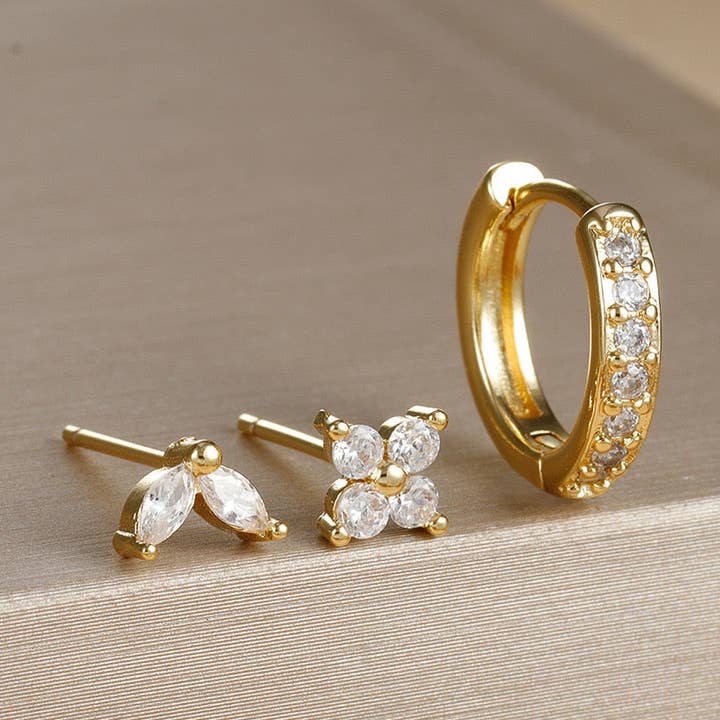 Diamond Earring Set of 3 for wholesale by Curated By Suarez