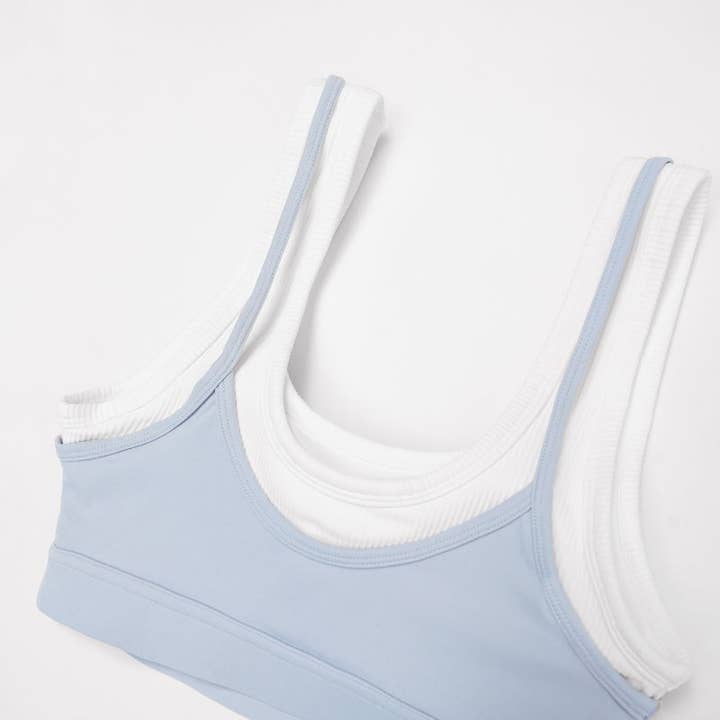 WONDERXFANS - Wholesale Activewear Set - Women's - Contrast color sports bra + sports shorts 2-piece set24