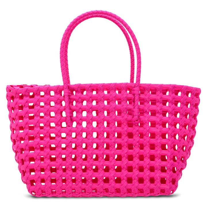 Iscream - Vente Tote bag – femme - PETIT FOURRE-TOUT ROSE TISSÉ