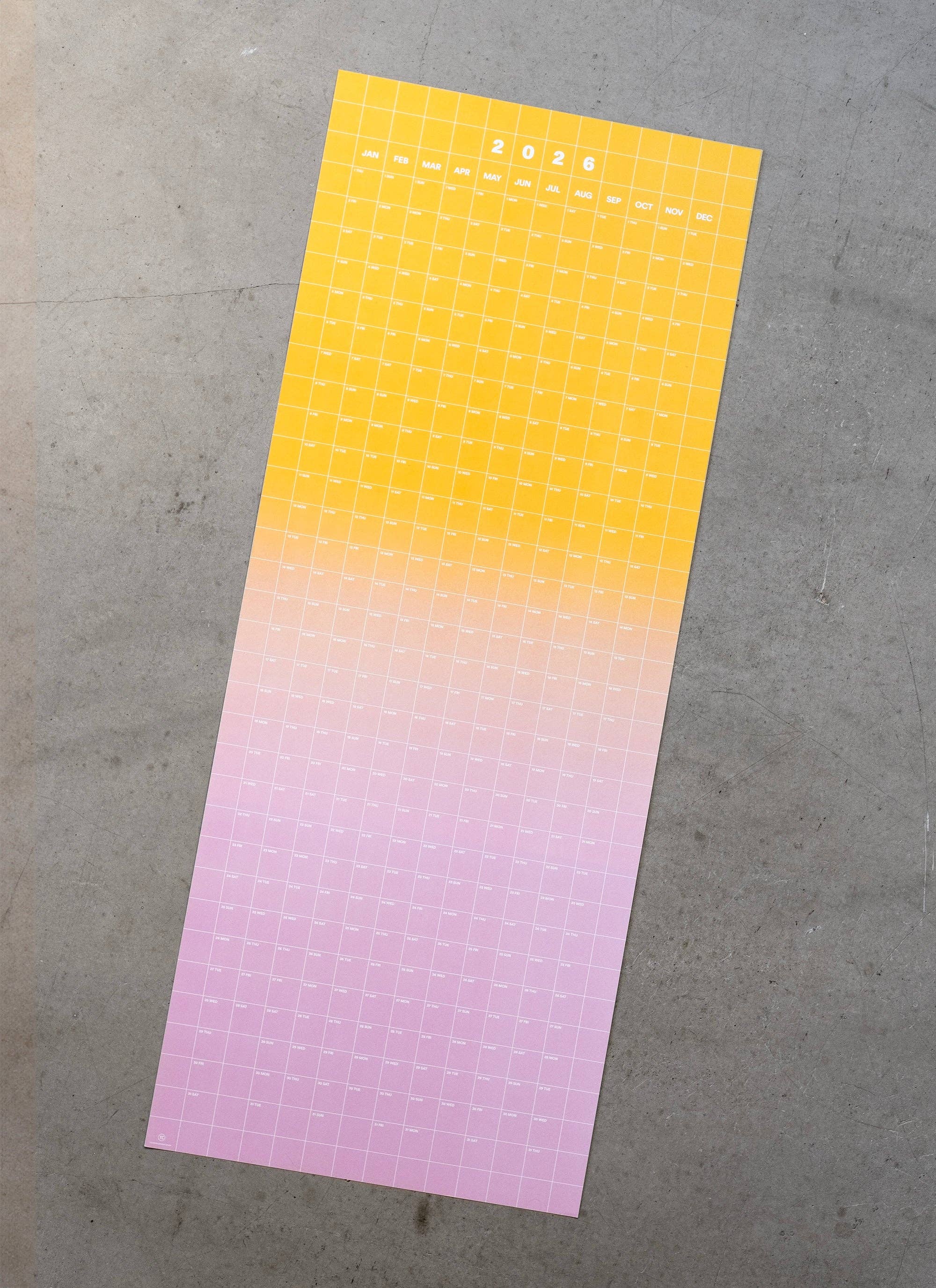 Yearcalendar - Wholesale Calendar - 2026 Gradient 40x100cm2