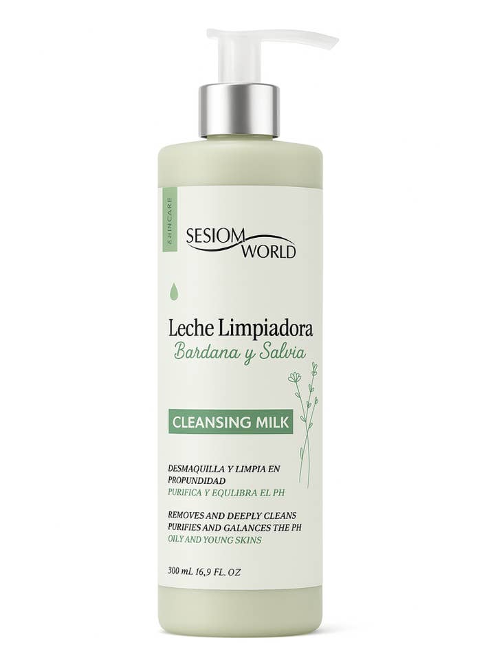 Burdock and Sage Cleansing Milk for Oily and Young Skin for wholesale by sesioMWorld - M·O·I Professional