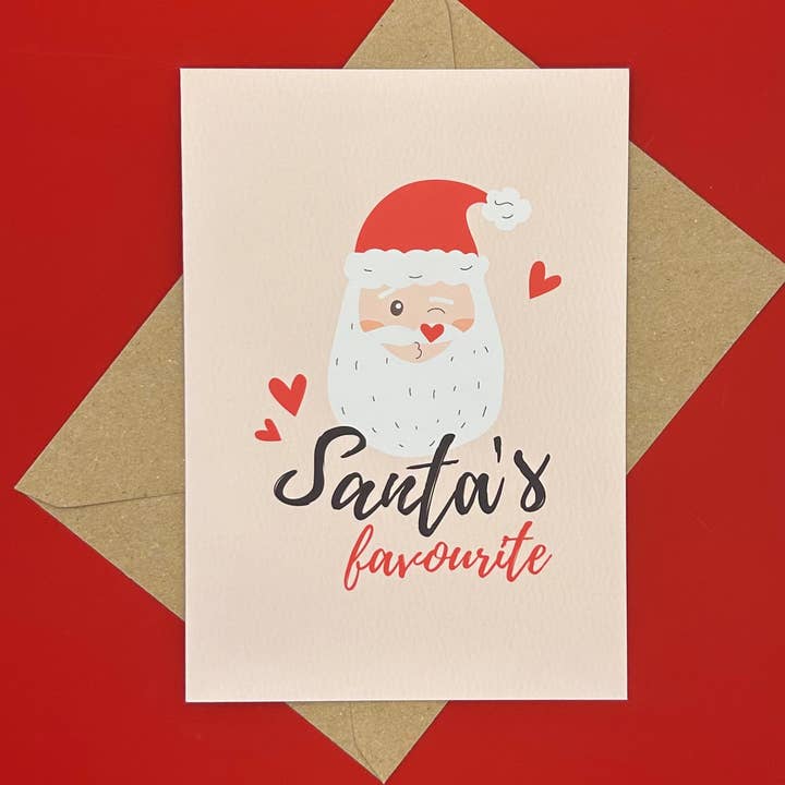 Santa's Favourite Christmas Card for wholesale by Swale Studios