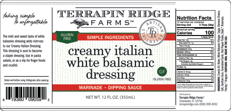 Terrapin Ridge Farms - Vente Sauces à salade - Vinaigrette balsamique blanche italienne crémeuse1